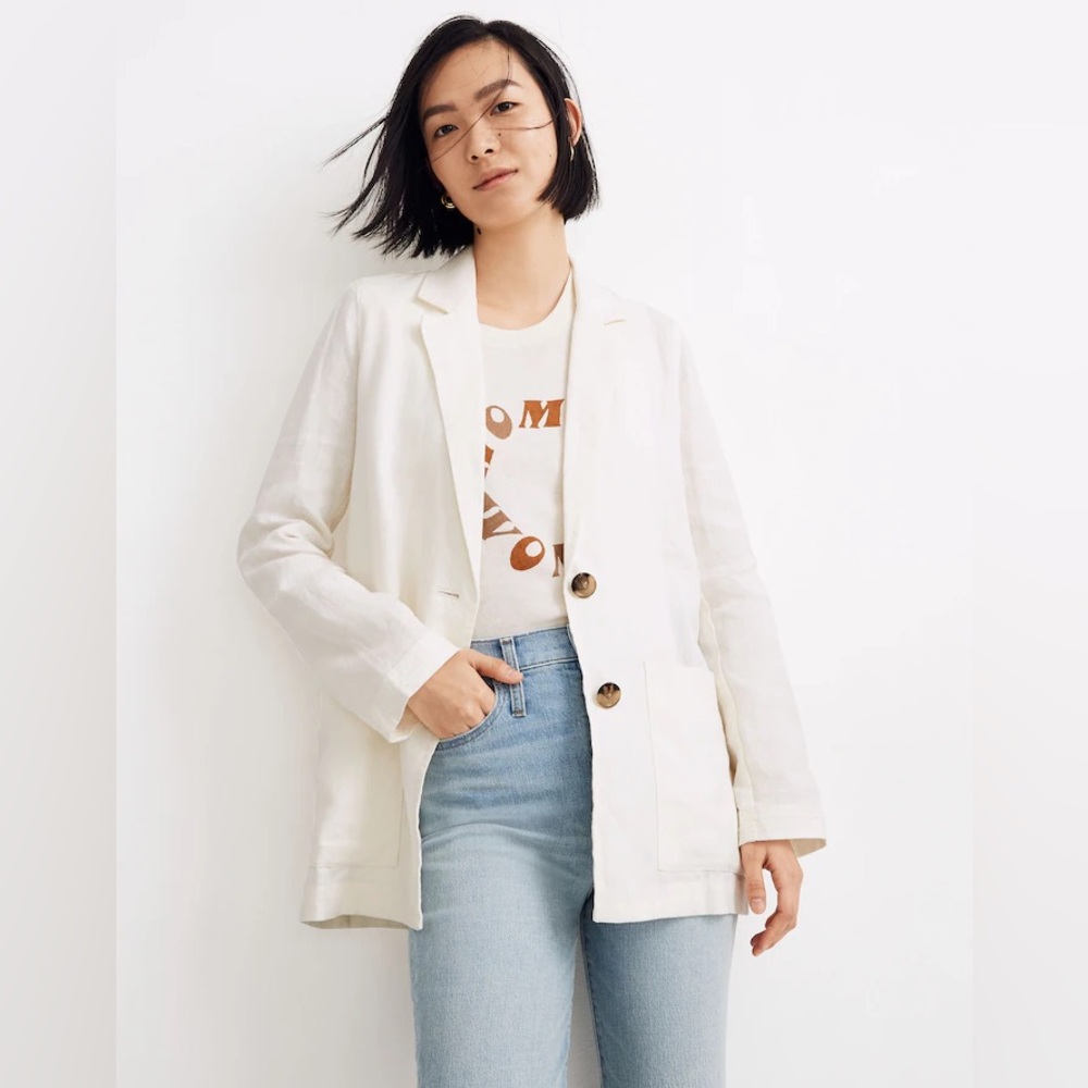 NWT MADEWELL Linen Dorset Blazer